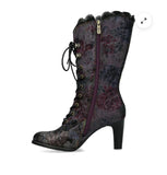 Laura Vita Alcbaneo Heeled 3/4 Length Boots in Violet