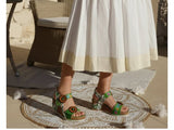 Laura Vita Bonito Wedge Sandal in Vert