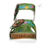Laura Vita Bonito Wedge Sandal in Vert