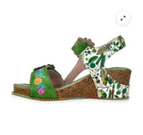 Laura Vita Bonito Wedge Sandal in Vert
