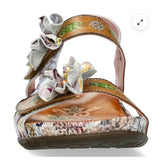 Laura Vita Liloo Leather Sandal In Beige
