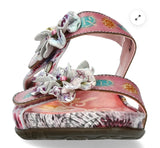 Laura Vita Liloo Leather Sandal In Rose
