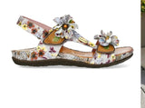 Laura Vita Liloo Leather Sandal In Beige