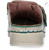 Laura Vita Dorry Mule Sandal in Turquoise