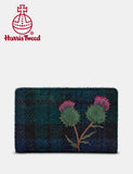 Yoshi Highland Thistle Leather/ Harris Tweed Purse
