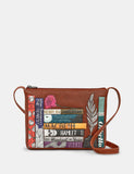 Yoshi Shakespeare Bookworm Brown Leather Crossbody Bag