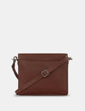 Yoshi Brown Leather " Book Worm" Cross Body Bag
