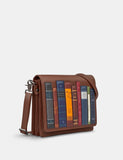 Yoshi Brown Leather " Book Worm" Cross Body Bag