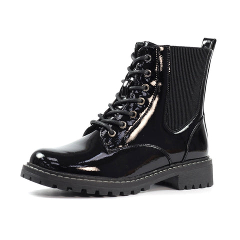 Lunar Alexis Black Patent Ankle Boot
