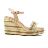 Lunar Amanda Wedge Sandal In Beige
