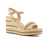 Lunar Amanda Wedge Sandal In Beige