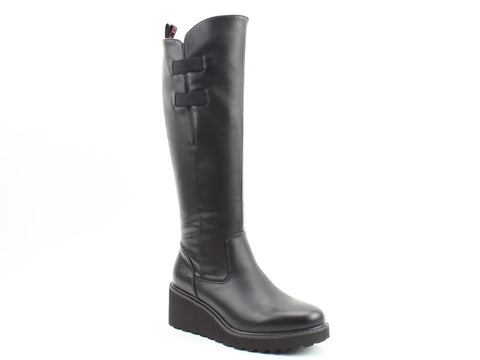 Heavenly Feet Foxtail Knee Length Boot in Black