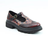 Heavenly Feet Cradle Mary Jane Style Shoe In Burgundy