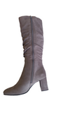 Marco Tozzi Taupe Heeled Slouch Boot 