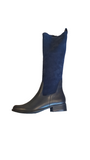 Caprice Navy Leather Stretch Leg Boots 
