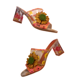 Laura Vita Luciao Orange Heeled Mule Sandals 