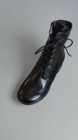 Caprice Black Patent Leather Ankle Boot