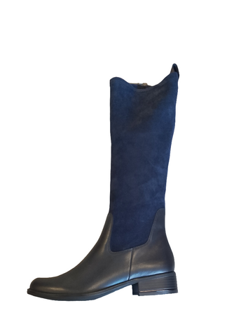 Caprice Navy Leather Stretch Leg Boots 