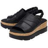 Lotus Jessie Black Wedge Sandal