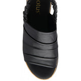 Lotus Jessie Black Wedge Sandal