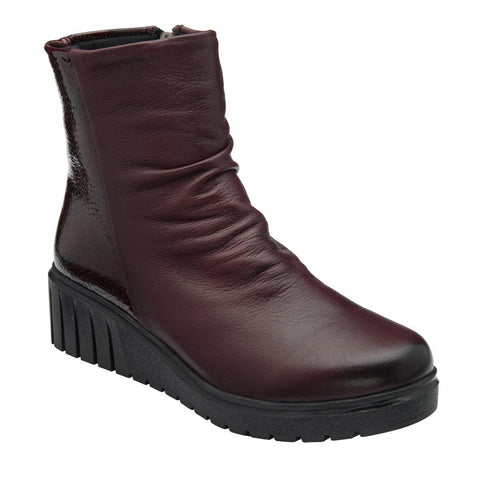 Lotus Adlee Wedge Ankle Boot in Burgundy