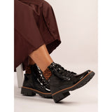 Lunar Bowen Black Patent Ankle Boot
