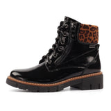 Lunar Bowen Black Patent Ankle Boot