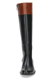 Caprice Two Tone Knee Length Black/Tan Leather Boots