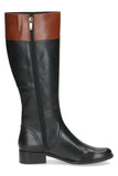 Caprice Two Tone Knee Length Black/Tan Leather Boots