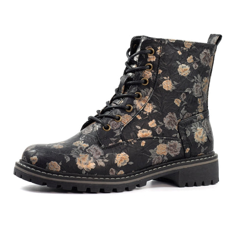 Lunar Dazzle Floral Ankle Boot in Black