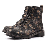 Lunar Dazzle Floral Ankle Boot in Black