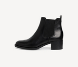 Tamaris Black Leather Ankle Boot