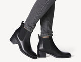 Tamaris Black Leather Ankle Boot