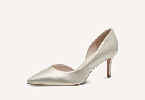 Tamaris Champagne Court Shoe/Heeled Pump