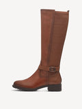 Tamaris Cognac Tan Leather Long Boots