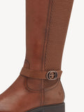 Tamaris Cognac Tan Leather Long Boots