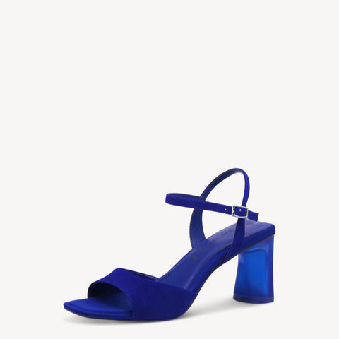 Tamaris Royal Blue Leather Heeled Sandal