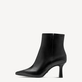 Tamaris Black Leather Heeled Ankle Boot
