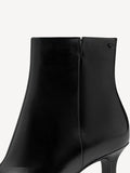 Tamaris Black Leather Heeled Ankle Boot