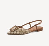 Tamaris Natural Combination Sling-Back Pump