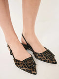 Tamaris Leopard Combination Sling-Back Pump