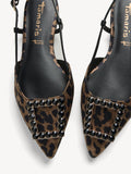Tamaris Leopard Combination Sling-Back Pump