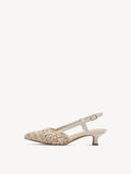 Marco Tozzi Cream Combination Sling Back Pump
