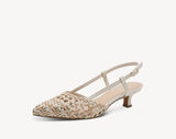 Marco Tozzi Cream Combination Sling Back Pump