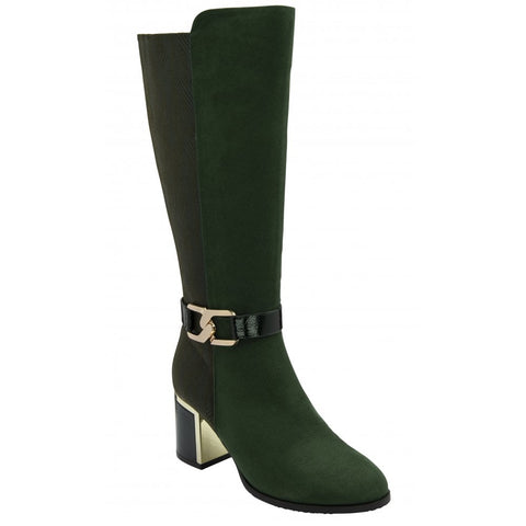 Lotus Elsa Heeled Boot in Green