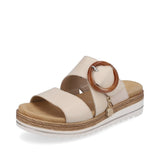 Remonte Beige Leather Hook and Loop Sandal