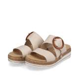 Remonte Beige Leather Hook and Loop Sandal