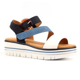 Lunar Issy Blue and White Platform Sandal
