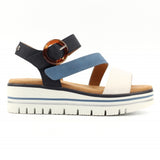 Lunar Issy Blue and White Platform Sandal
