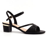 Lunar Jen Black Block Heeled Sandal